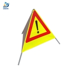 Reflective Tripod Warning Sign - Fluorescent Yellow Warning Signal Reflective Folding Tripod Warning Sign